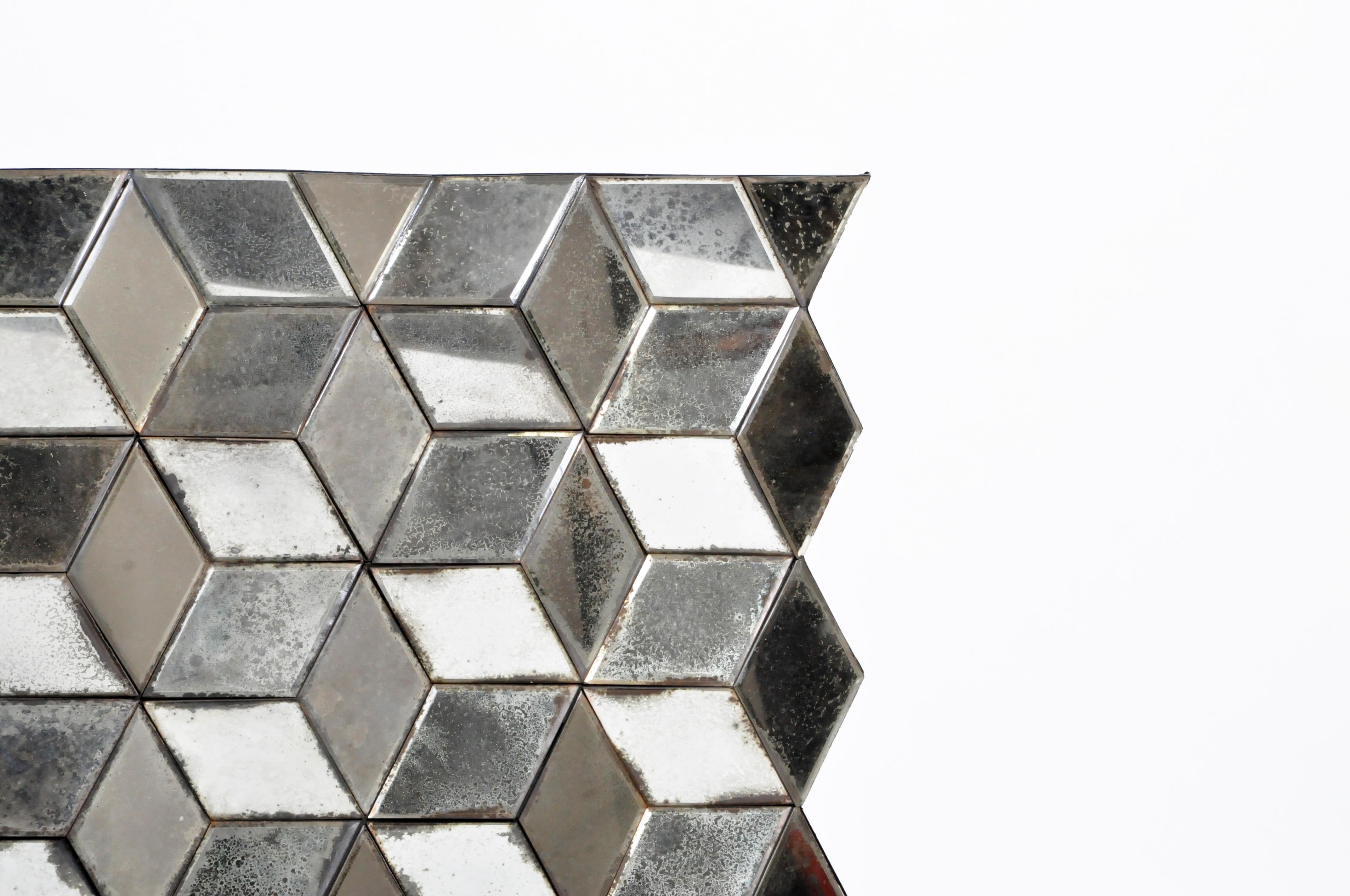 Belgian Glass Cube Brutalist Art Panel by Olivier de Shernee 3