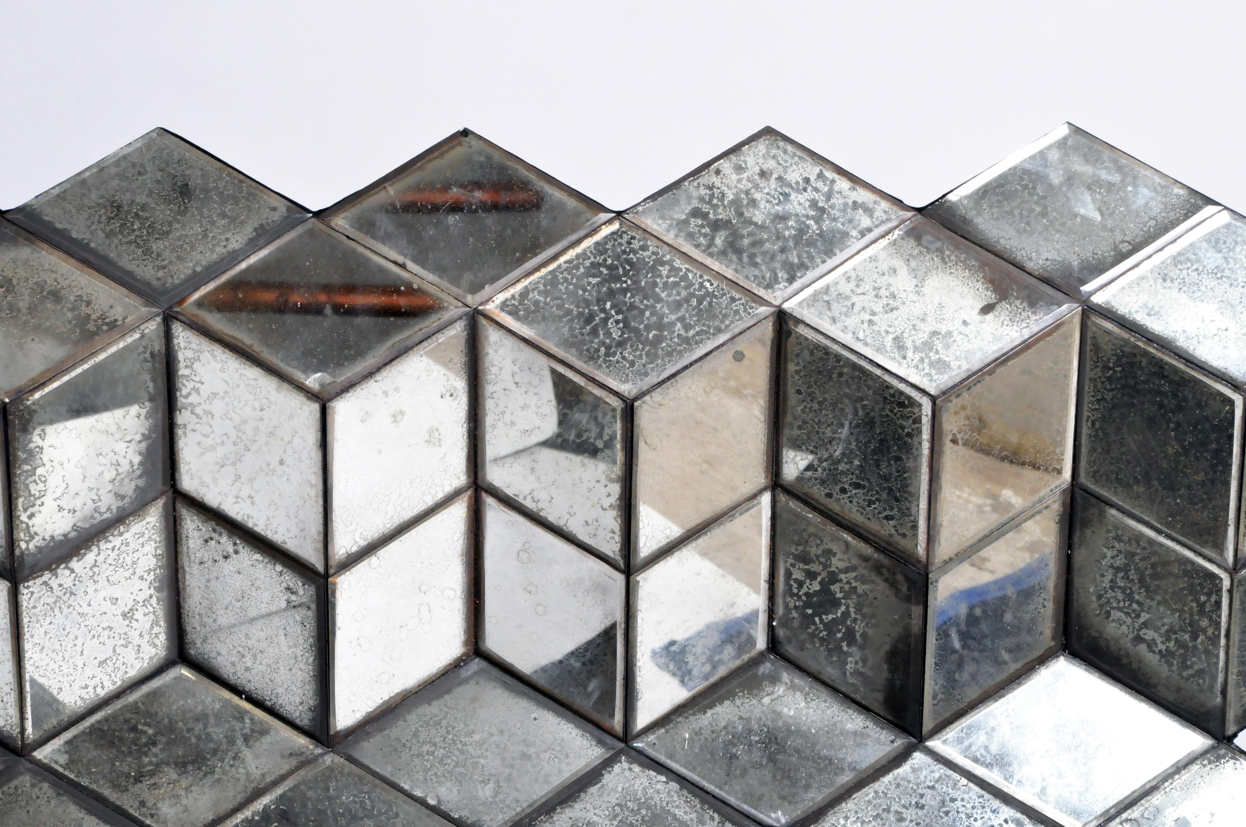 Belgian Glass Cube Brutalist Art Panel by Olivier de Shernee 3