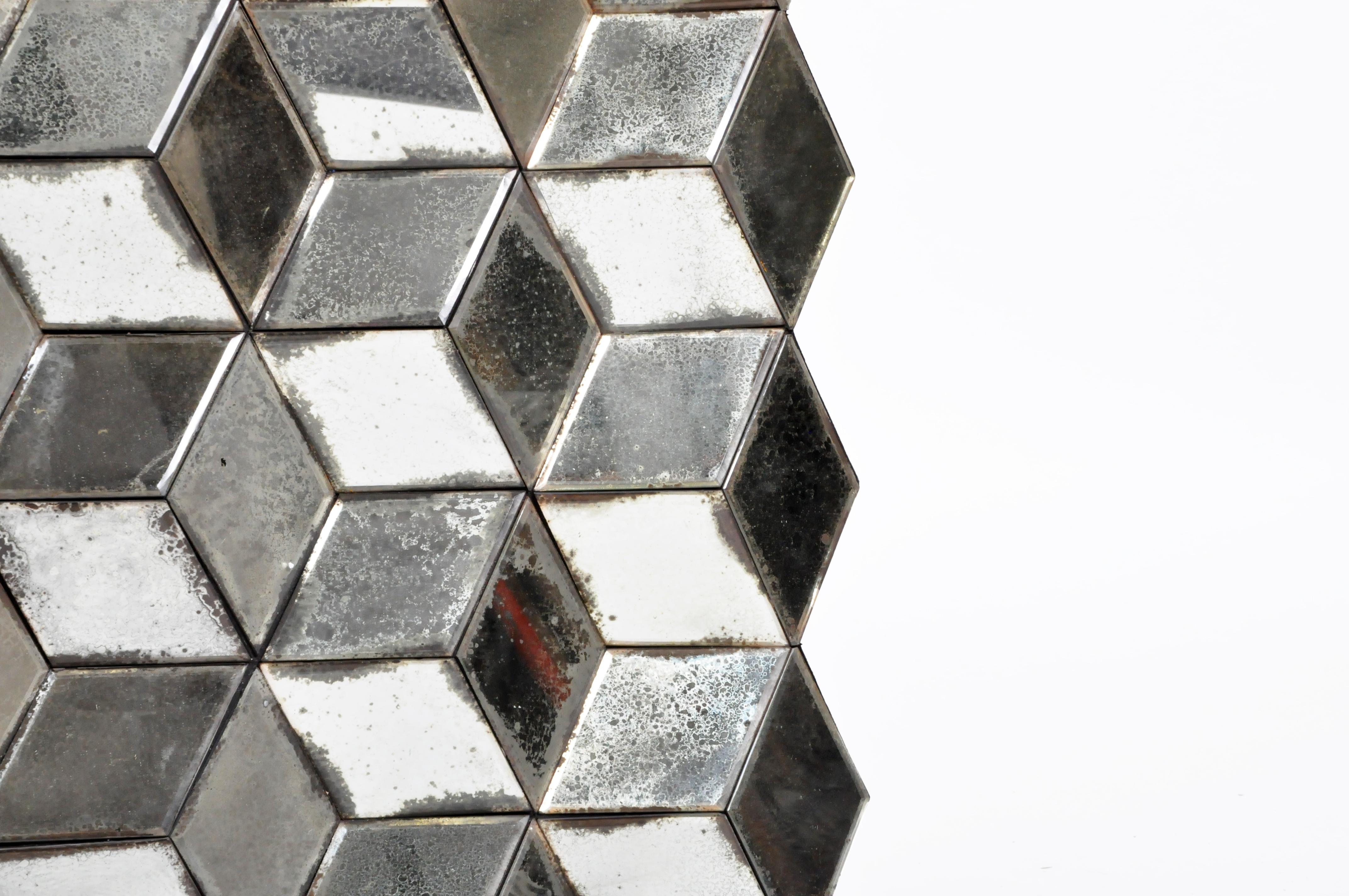 Belgian Glass Cube Brutalist Art Panel by Olivier de Shernee 4