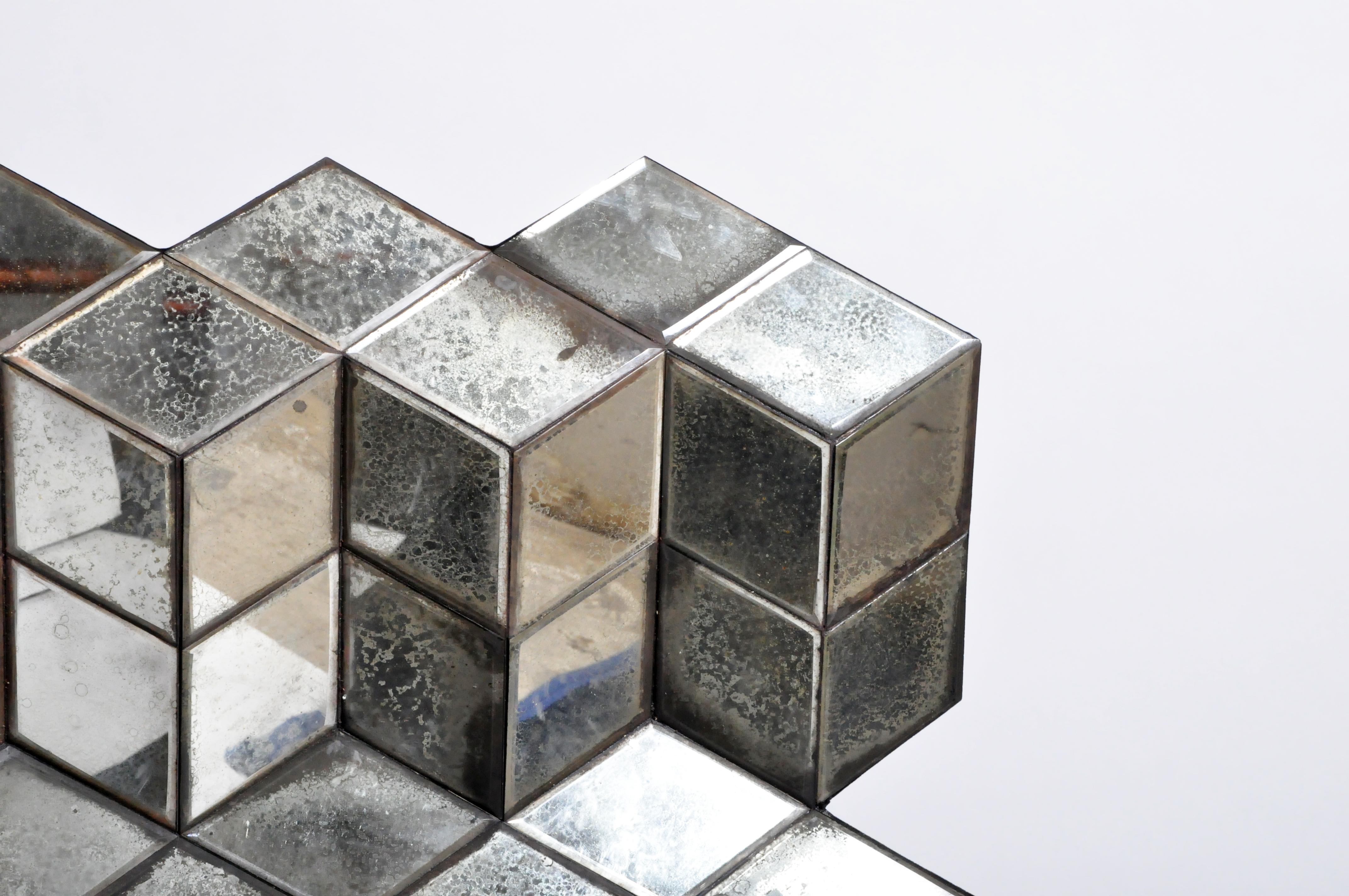 Belgian Glass Cube Brutalist Art Panel by Olivier de Shernee 4