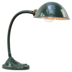 Belgian Green Cast Iron Vintage Industrial Table Desk Light