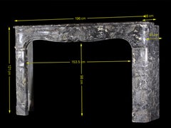 Belgian Grey Marble Fireplace Mantel Reclaimed From Chateau de Neerijse