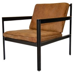 Sillón Cargo belga de cuero envejecido hecho a mano