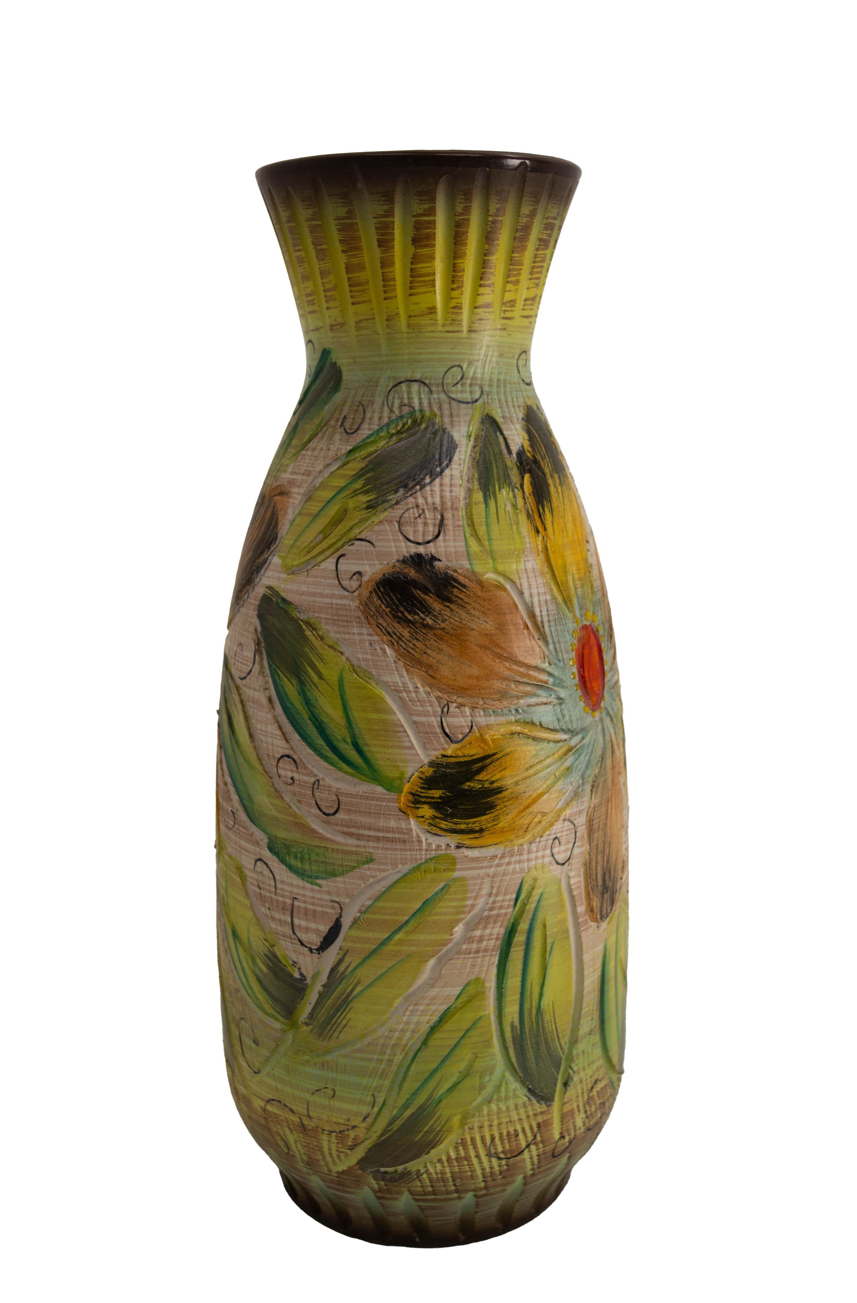Vase en faïence, France, vers 1960.
Fabriqué dans la manufacture Hubert Bequet en Belgique.
Signés et numérotés.
Bon état vintage

Expédition :
13 / 13 / 36 cm 1.06 Kg