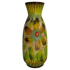 Belgian Hubert Bequet Faience Vase 20th Midcentury