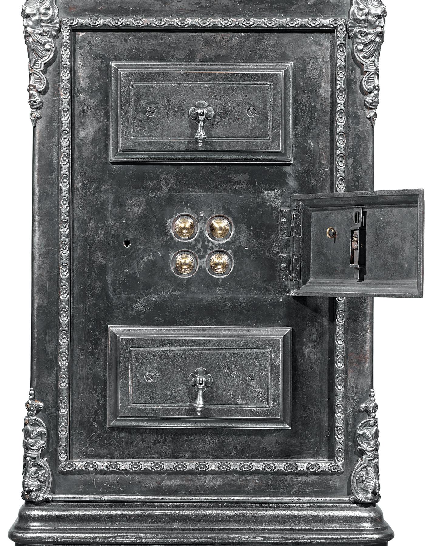Baroque Belgian Iron Combination Safe by L. Duvilers