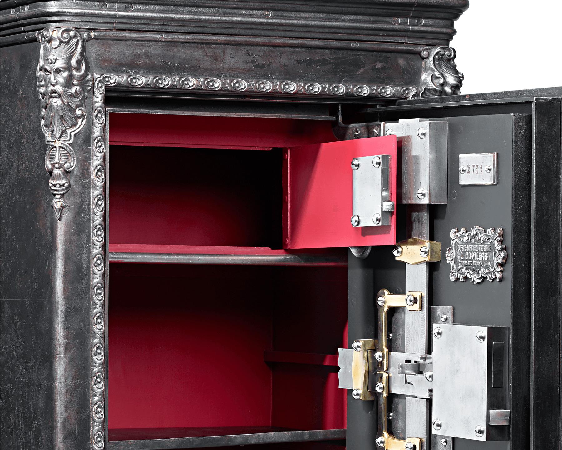 19th Century Belgian Iron Combination Safe by L. Duvilers