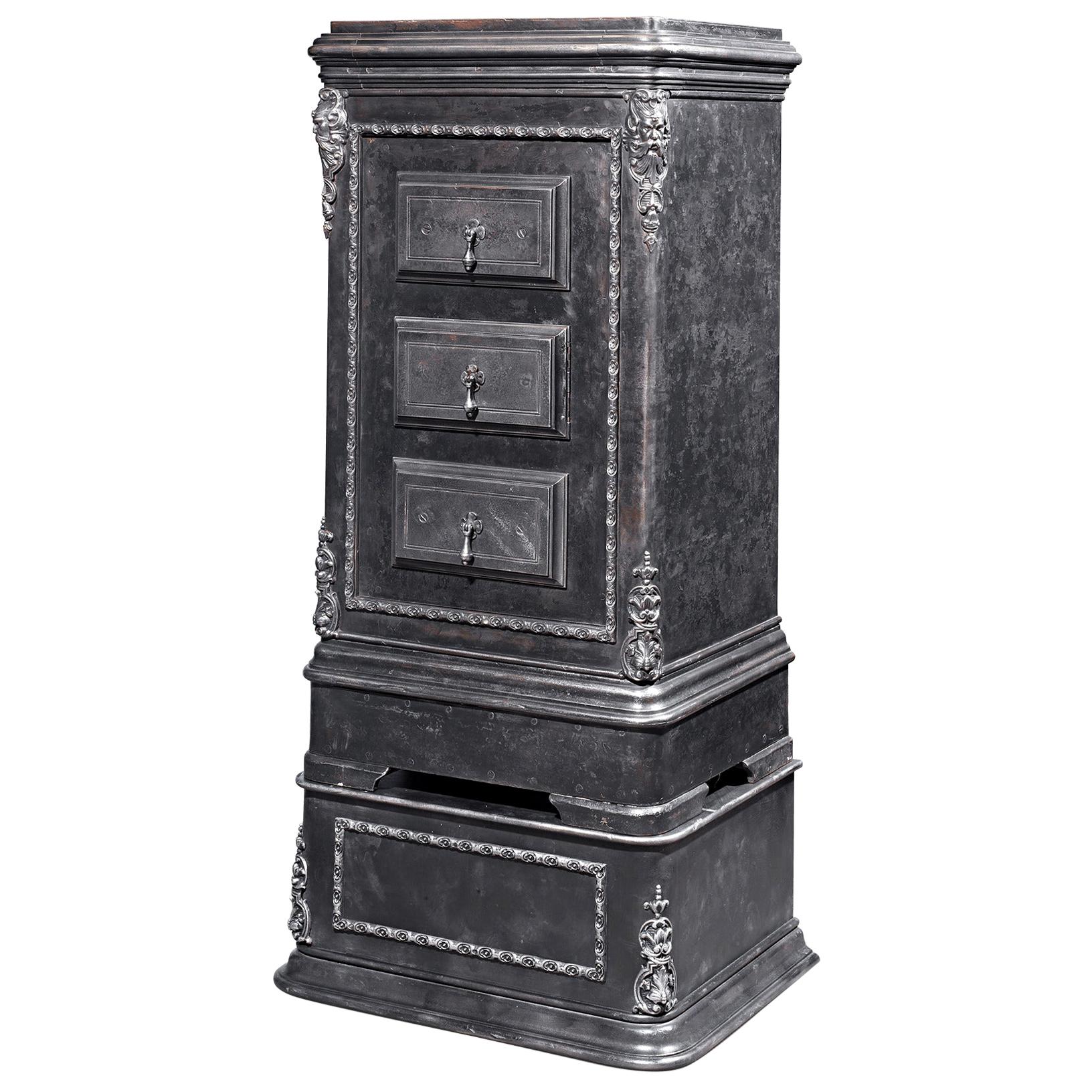 Belgian Iron Combination Safe by L. Duvilers