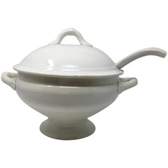 Belgian Ironstone Soup Tureen with Lid and Ladle