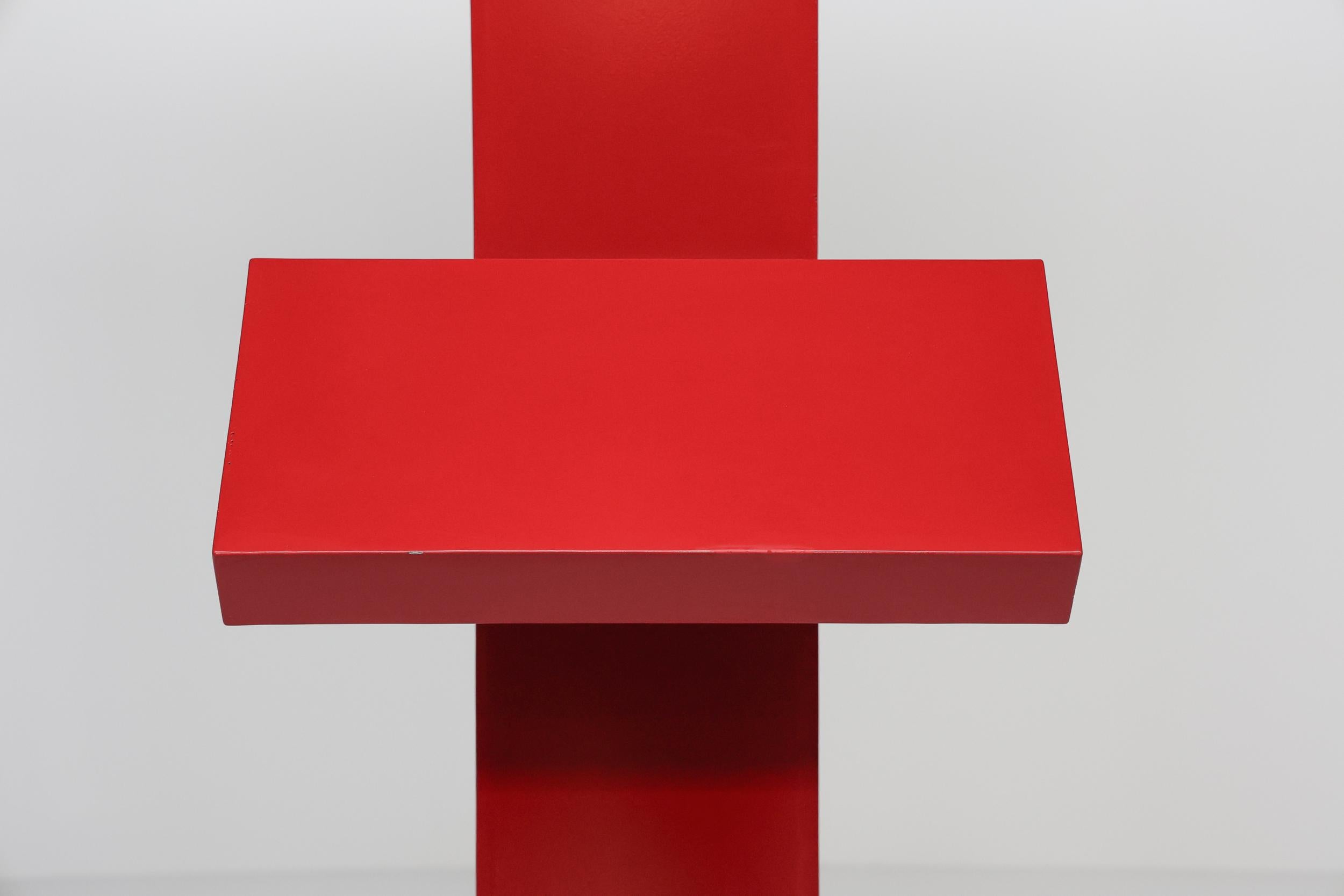 Red Abstract Post-Modern Sculpture, Hic & Nunc Belgian Artworks, 1989 In Excellent Condition For Sale In Antwerp, BE