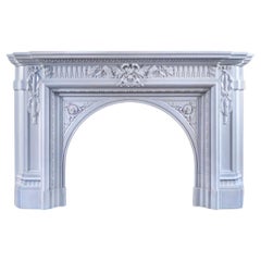 Belgian Laurel Arched Marble Fireplace
