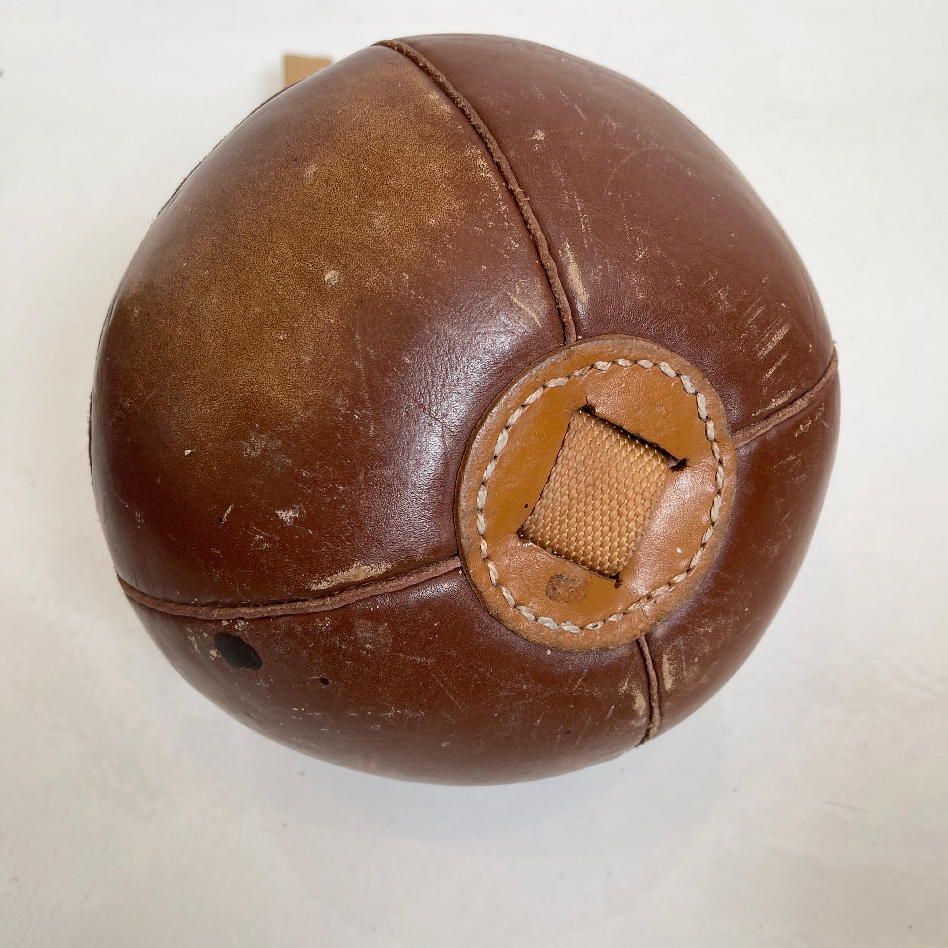 Mid-20th Century Belgian Leather Ball Weight