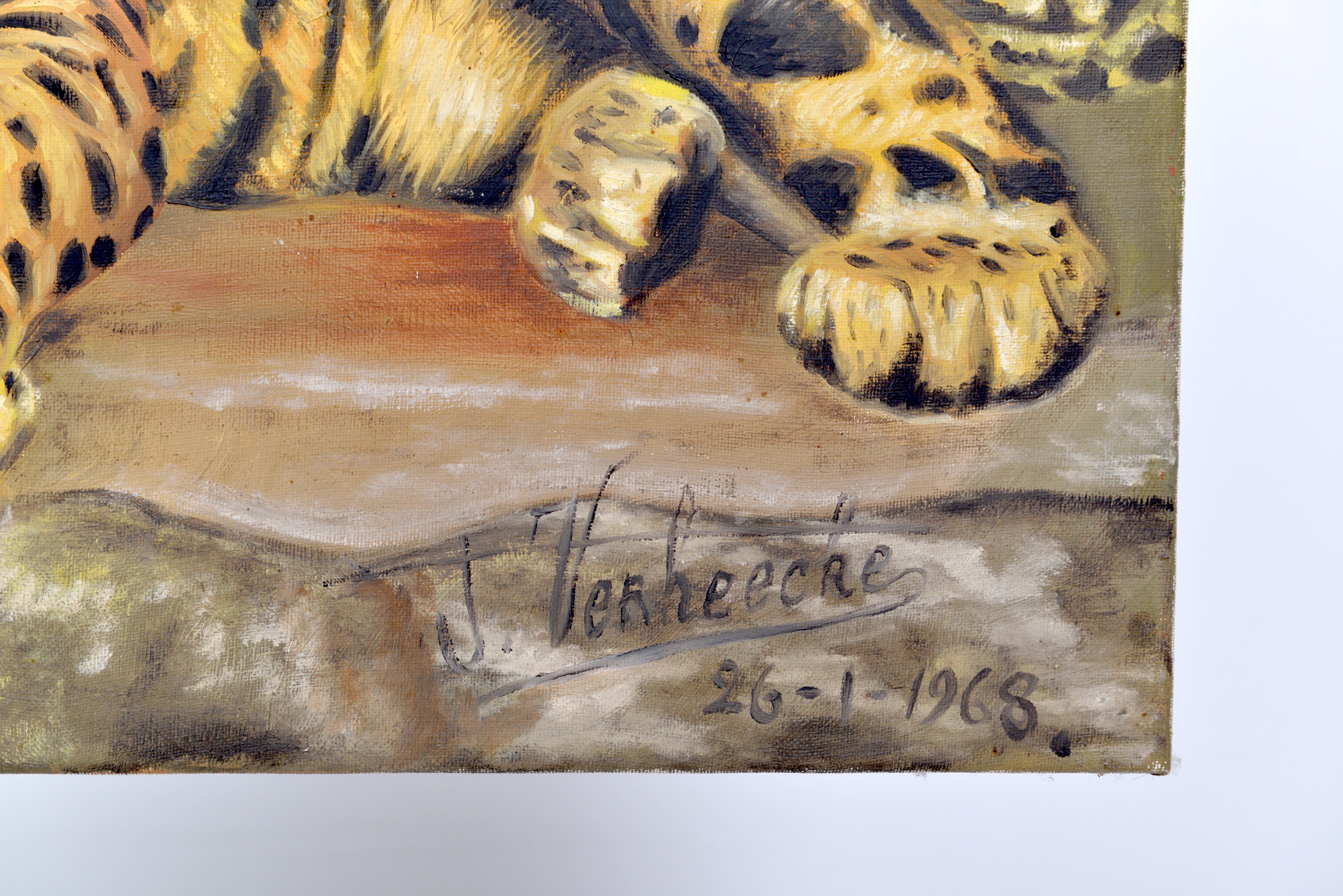 Belgian Leopards Painting, Belgium, 1968 For Sale 2