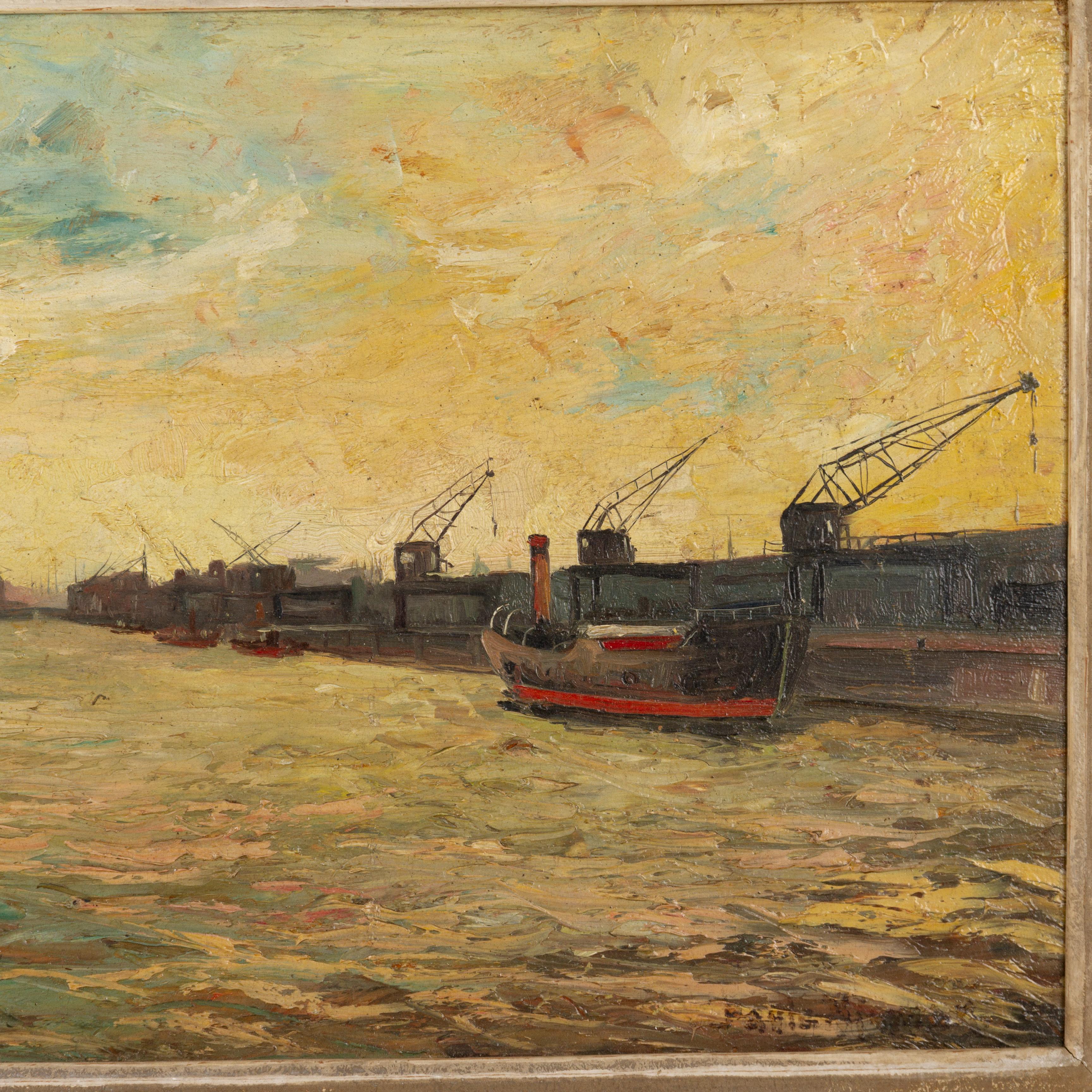 In good condition
From a private collection
Free international shipping
Belgian Liege Canal Signed Oil Painting Early 20th Century
