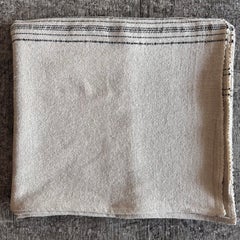 Coperta belga in lino e lana Nature con strisce nere
