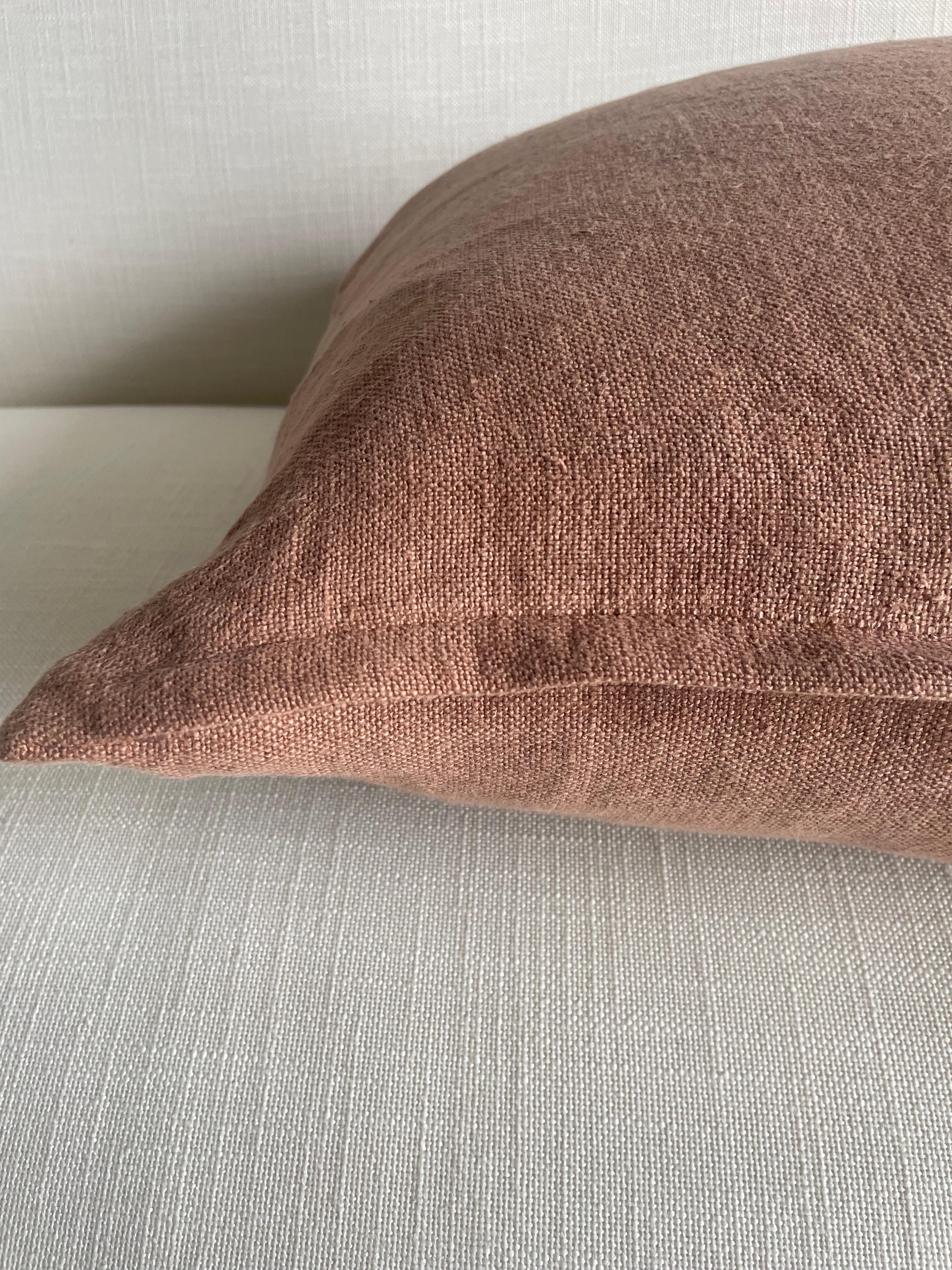 Belgian Linen Pillow Cover in Cinnamon In New Condition For Sale In Brea, CA