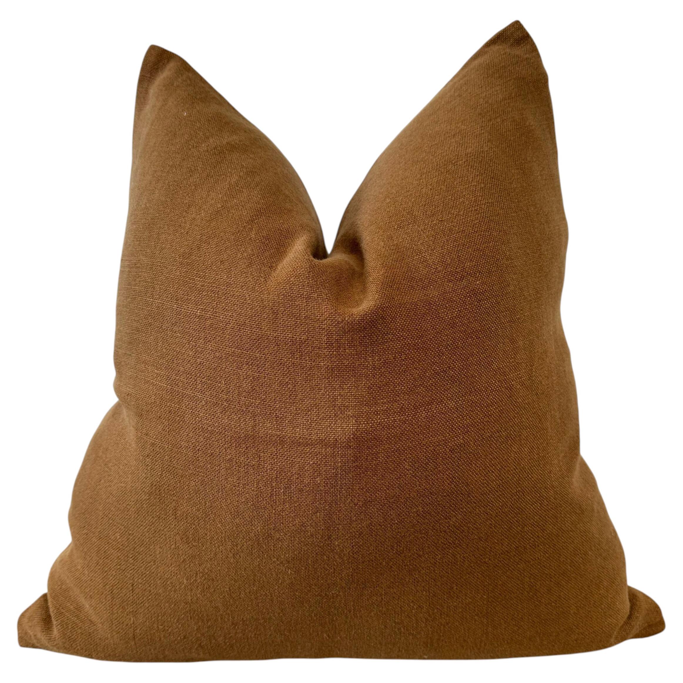 Belgian Linen Pillow in Nairobi with Insert For Sale