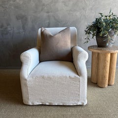 Belgian Linen Stone Washed Linen Slip Covered Chair