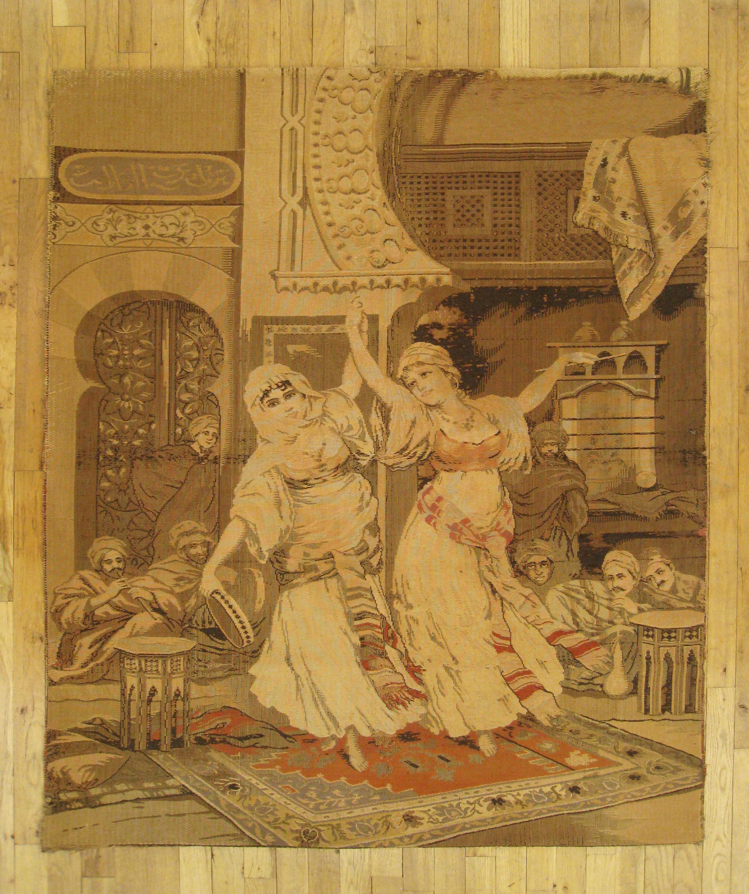 Hand-Woven Belgian Loomed Bazaar Tapestry, circa 1900