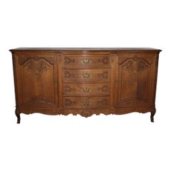 Antique Belgian Louis XV Oak Sideboard