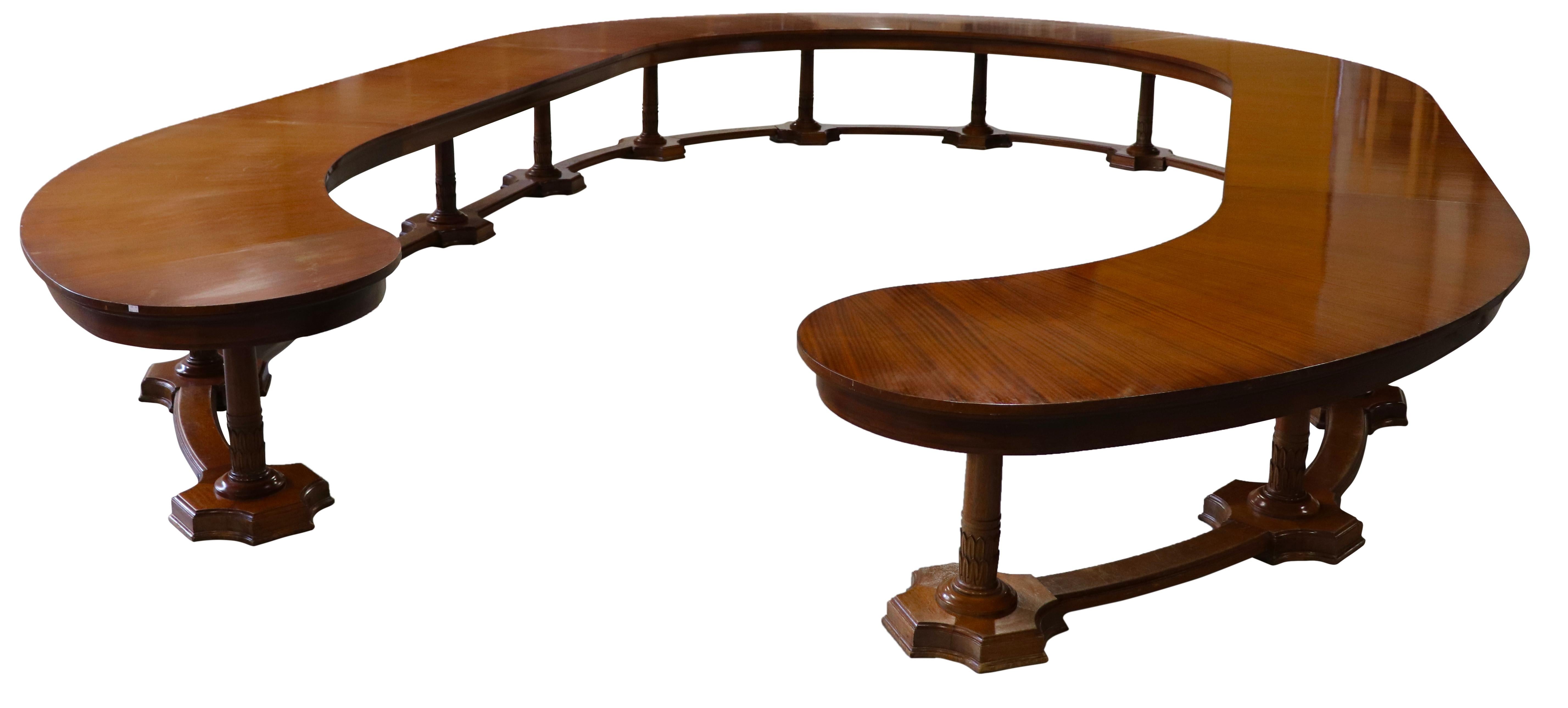 Belgian Mahogany Conference Table, Boardroom Table, circa 1920 In Good Condition For Sale In Sint-Kruis, BE