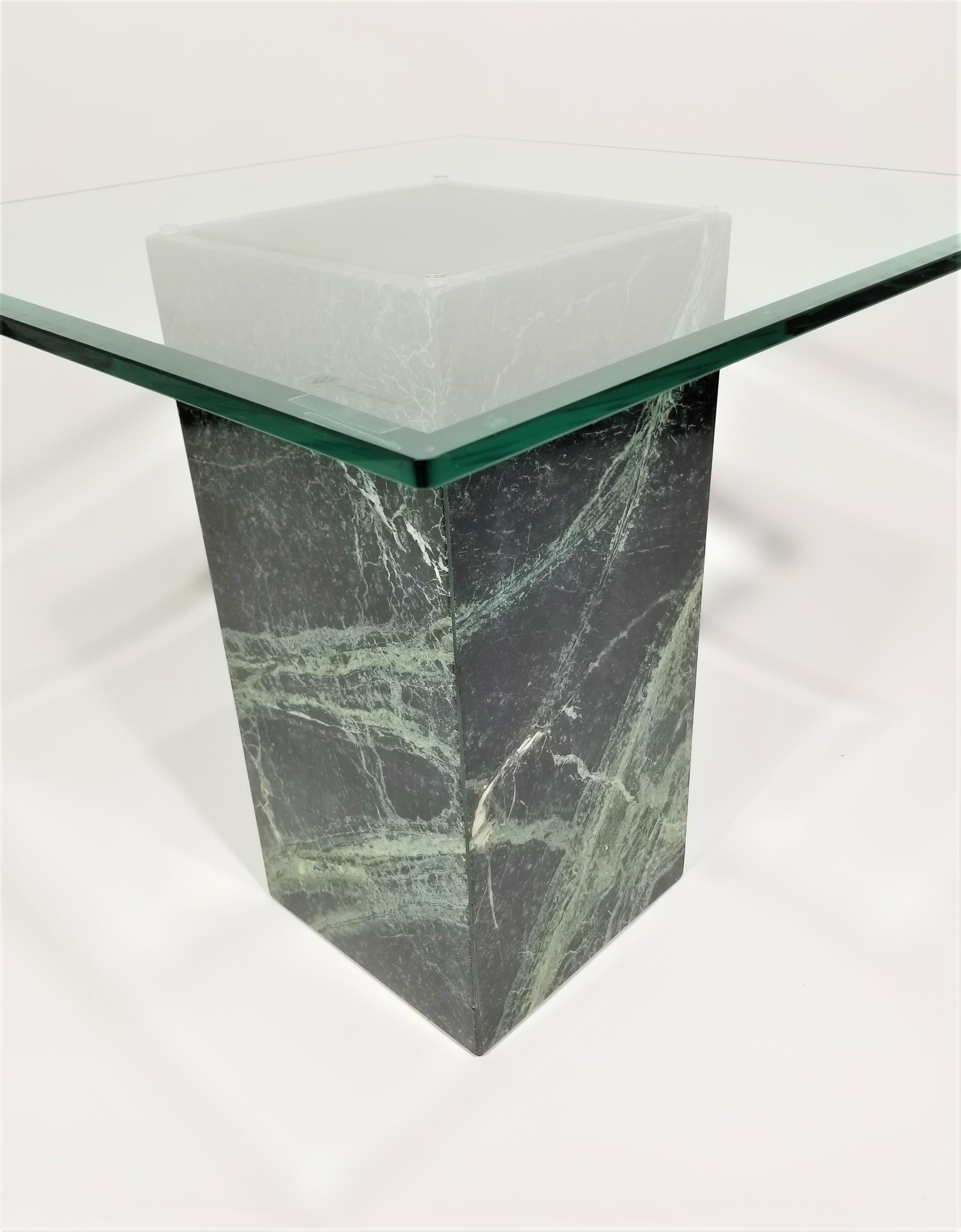 Belgian Marble and Glass Table Mid Century, 1970s For Sale 9