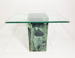 Belgian Marble and Glass Table Mid Century, 1970s