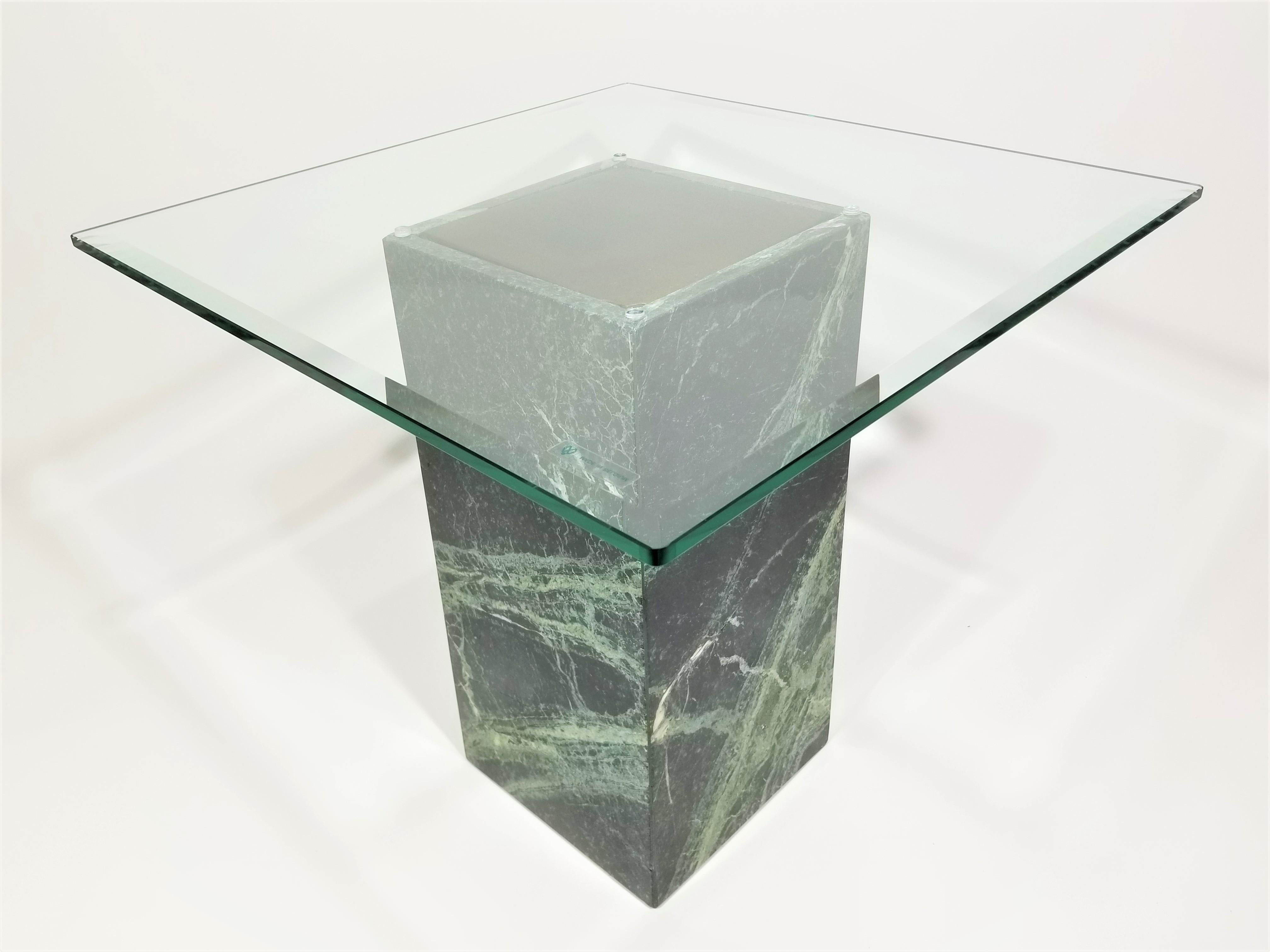 Belgian Marble and Glass Table Mid Century, 1970s For Sale 15