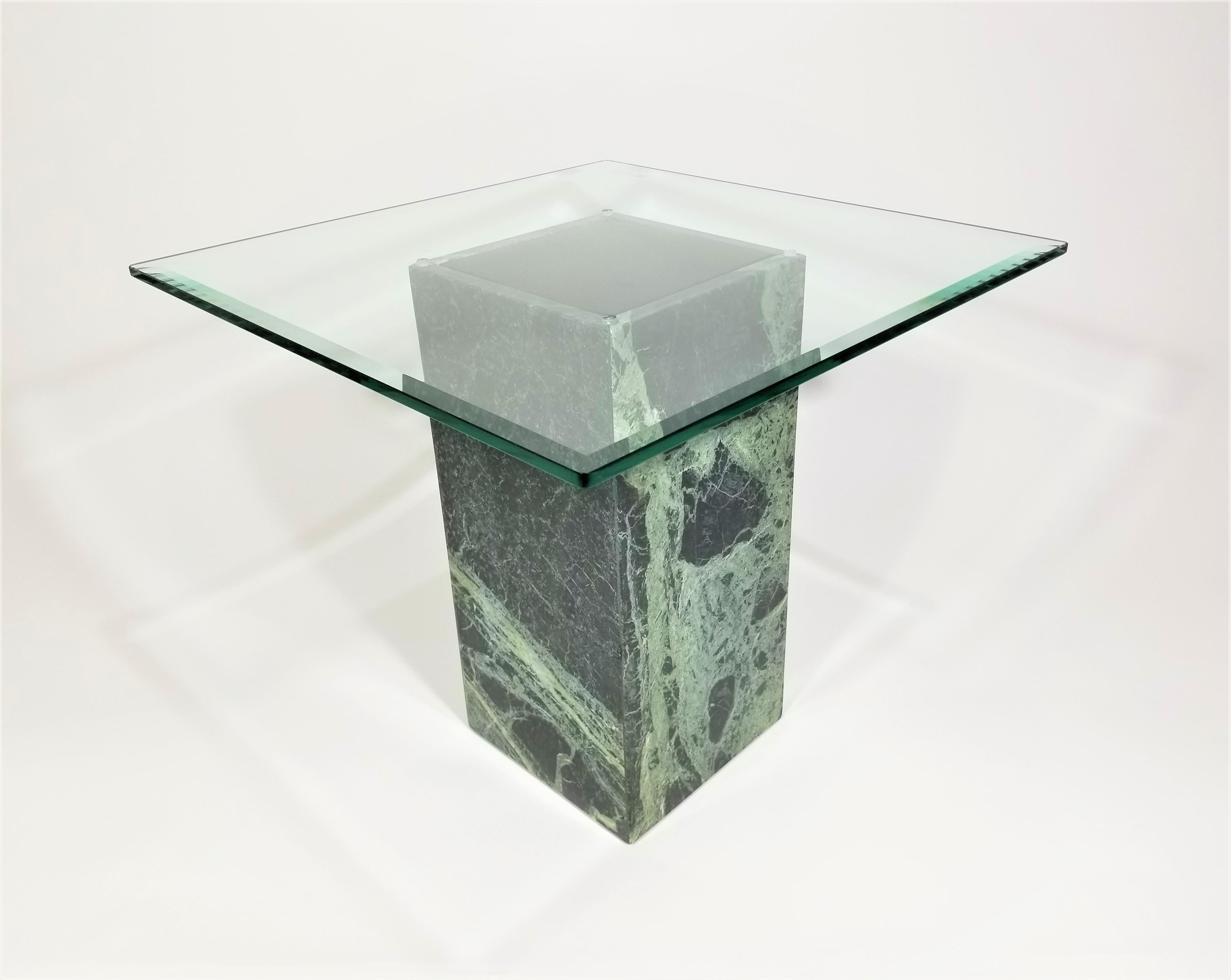 Belgian Marble and Glass Table Mid Century, 1970s For Sale 2