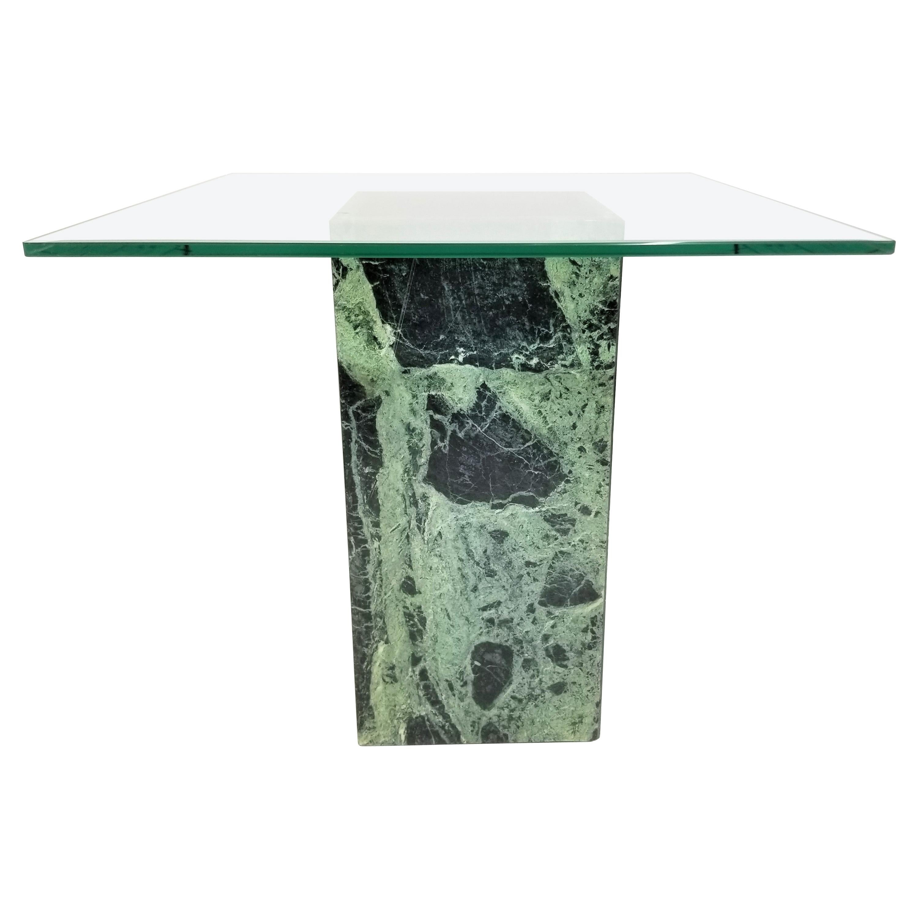 Belgian Marble and Glass Table Mid Century, 1970s