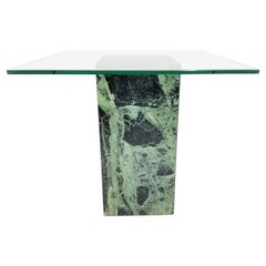 Belgian Marble and Glass Table Mid Century, 1970s