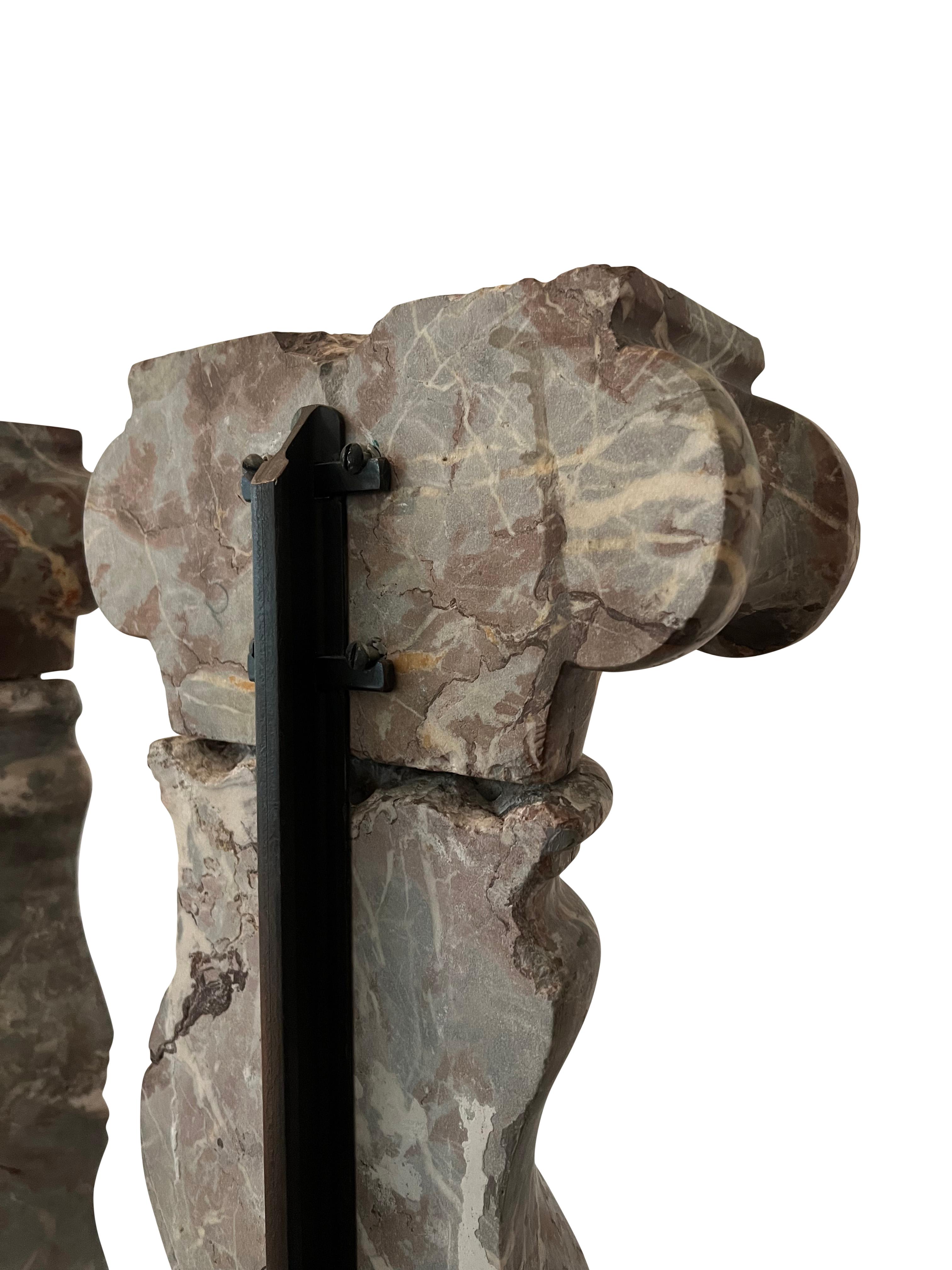 Paar antike Säulen aus belgischem Marmor aus der Renaiscance-Periode im Angebot 3