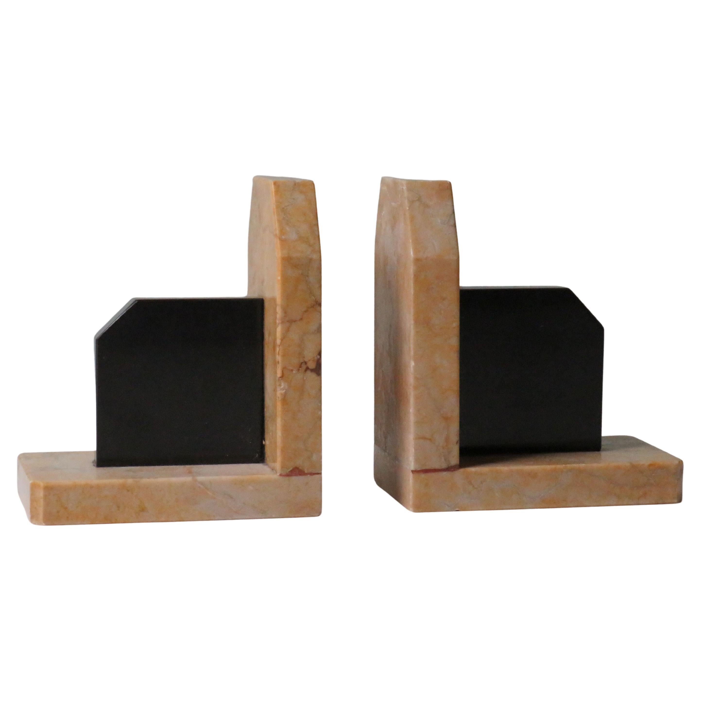 Belgian Marble Bookends, Early 20th Century