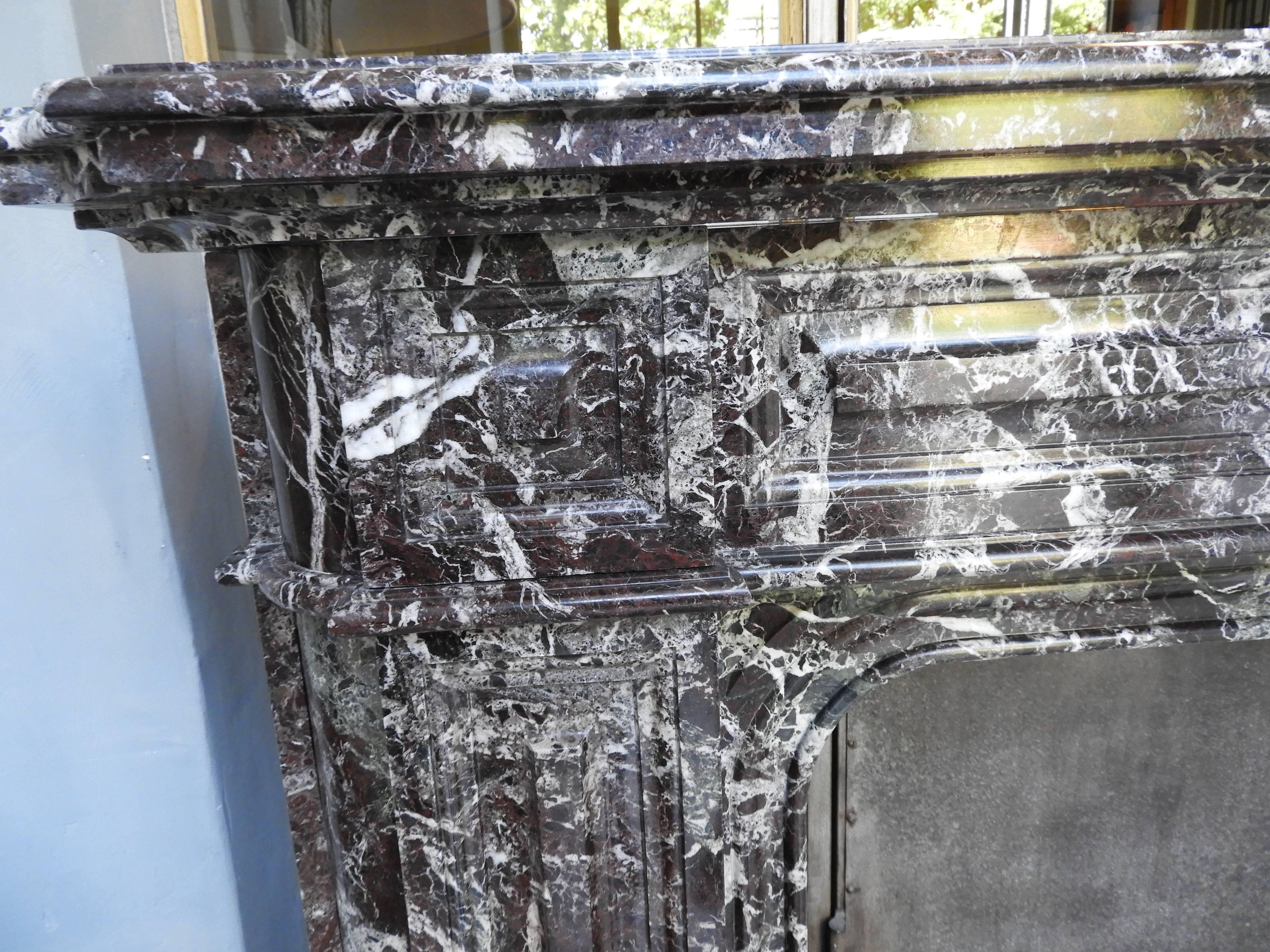Belgian Marble Early 20th Century Fireplace Mantle For Sale 4