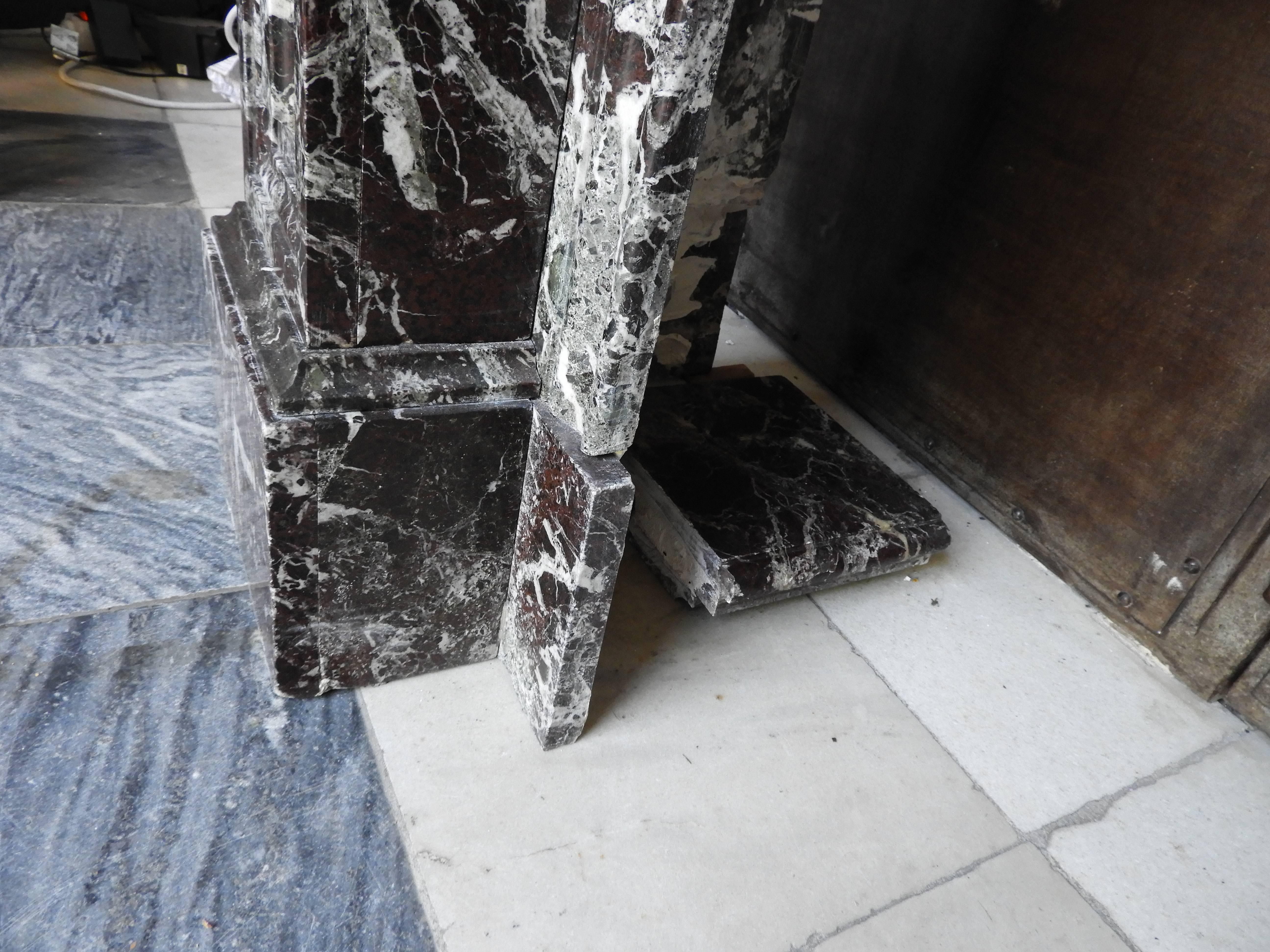 Belgian Marble Early 20th Century Fireplace Mantle For Sale 11