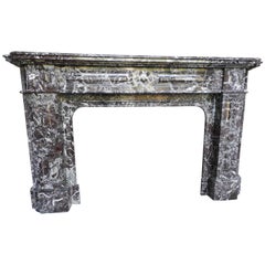 Antique Belgian Marble Early 20th Century Fireplace Mantle