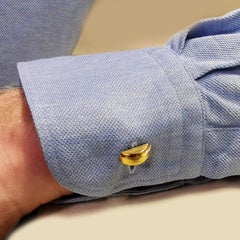 Belgian Marcel Wolfers Art Deco Gold Cufflinks, Circa 1940