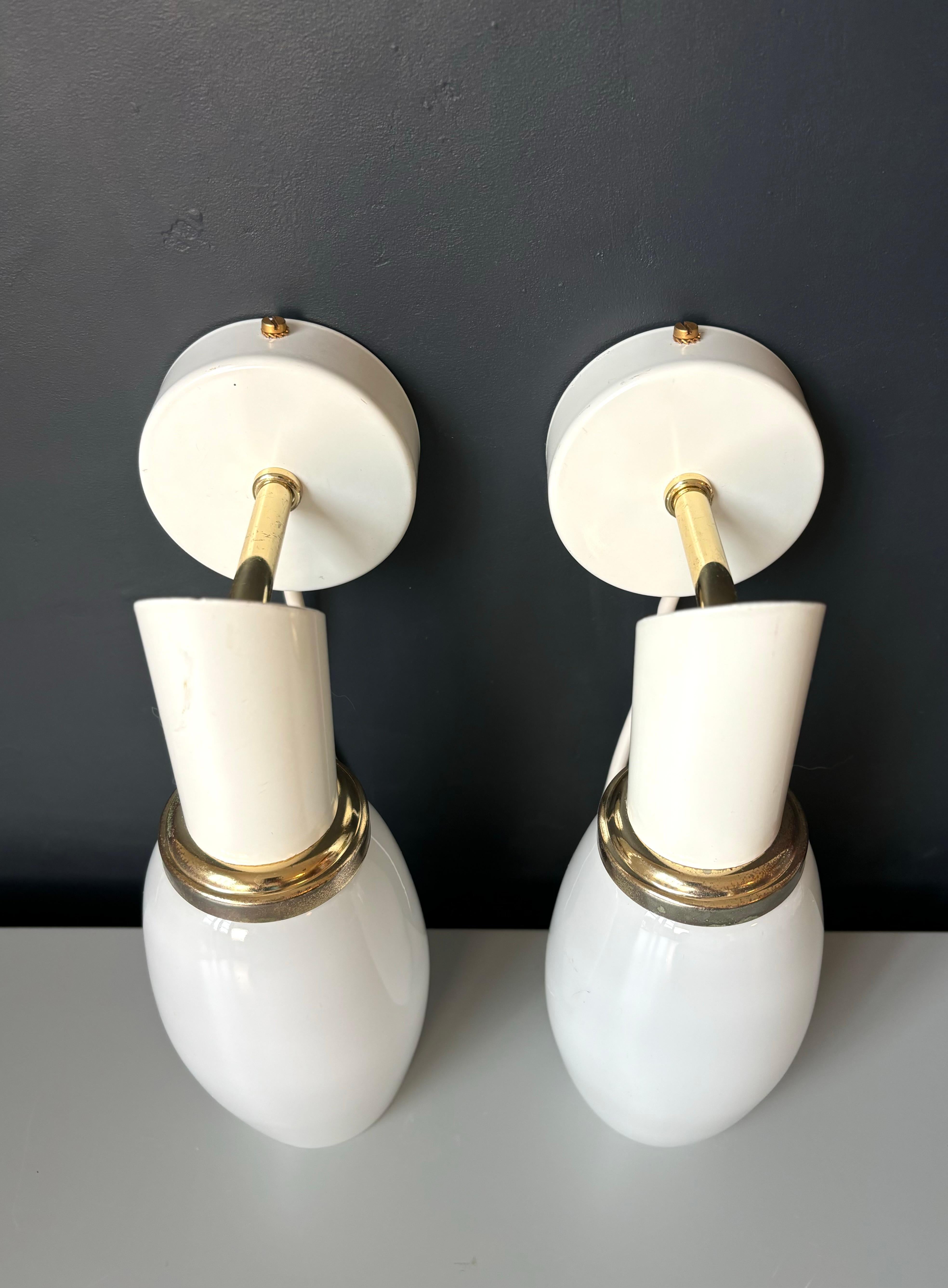 Modern Belgian Massive Lighting White Wall Lights, 1990s For Sale