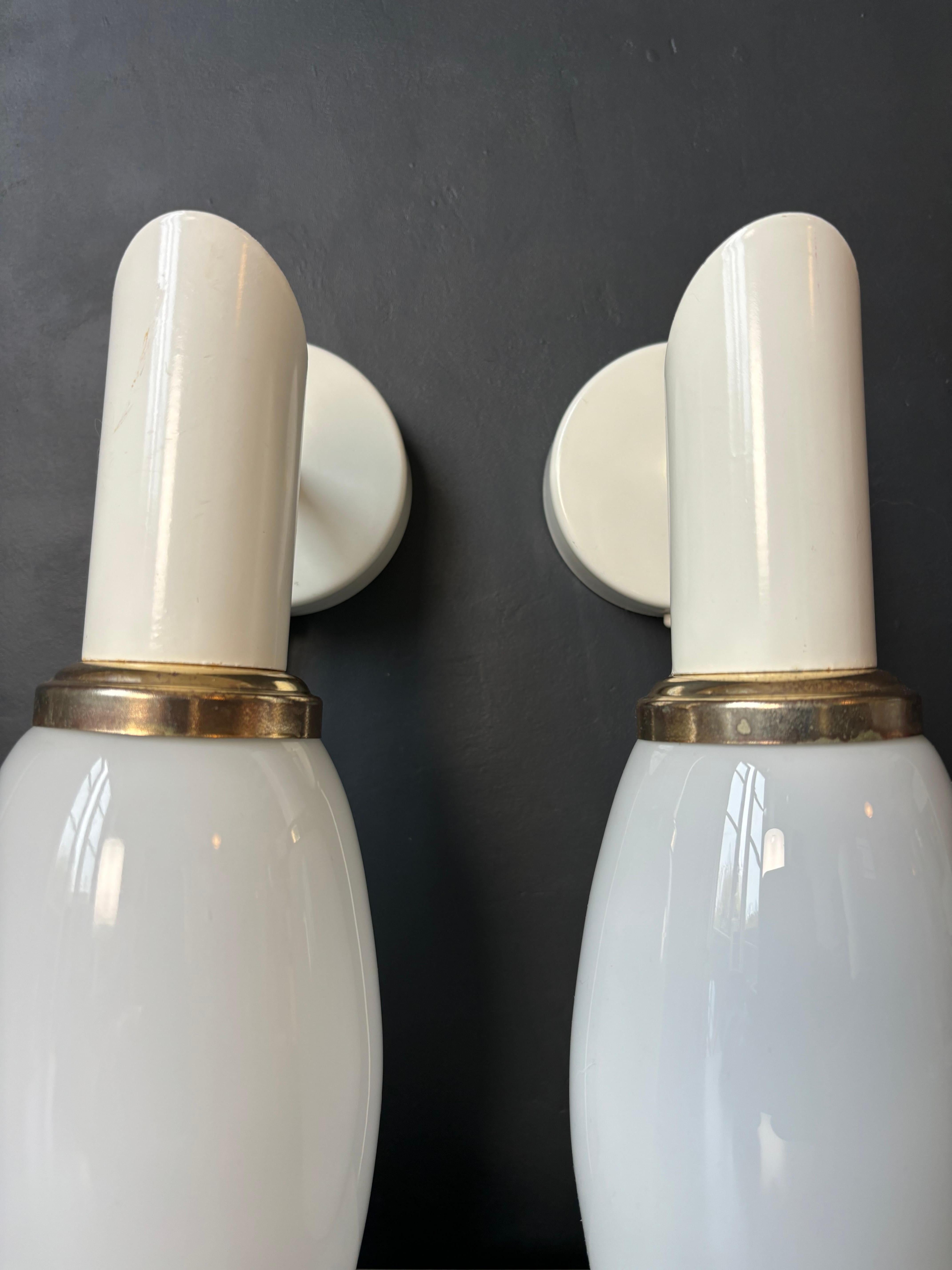 20th Century Belgian Massive Lighting White Wall Lights, 1990s For Sale