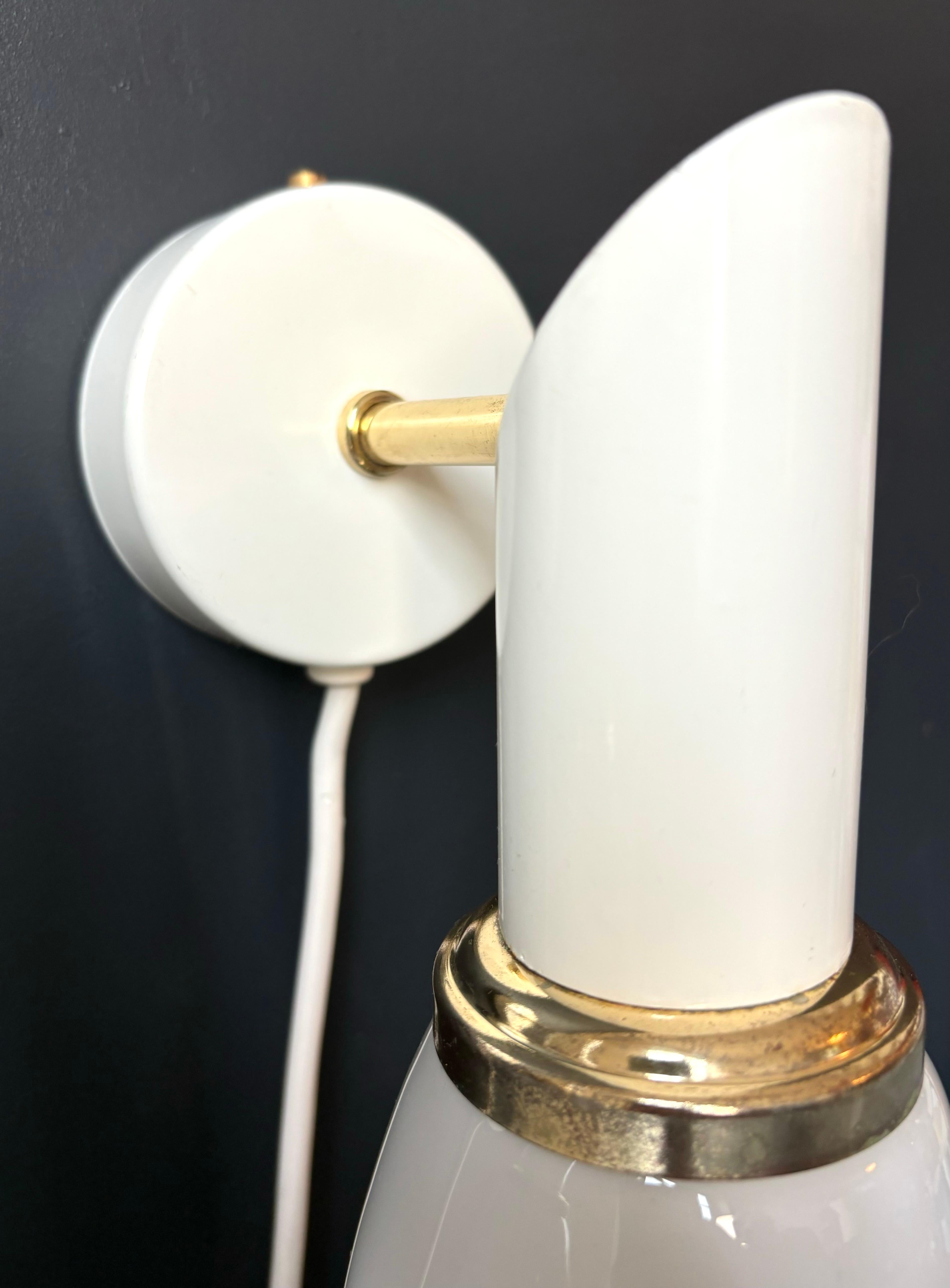 Metal Belgian Massive Lighting White Wall Lights, 1990s For Sale