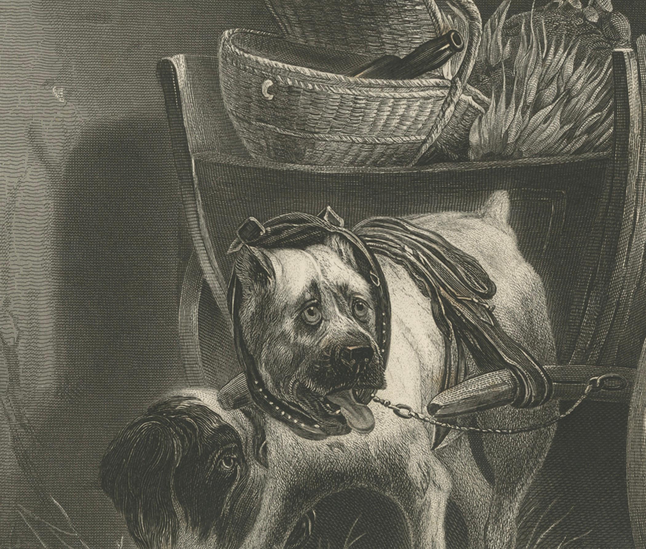 English Belgian Mastiff Working Dog – Antique Engraving by A.H. Payne, c.1850 For Sale