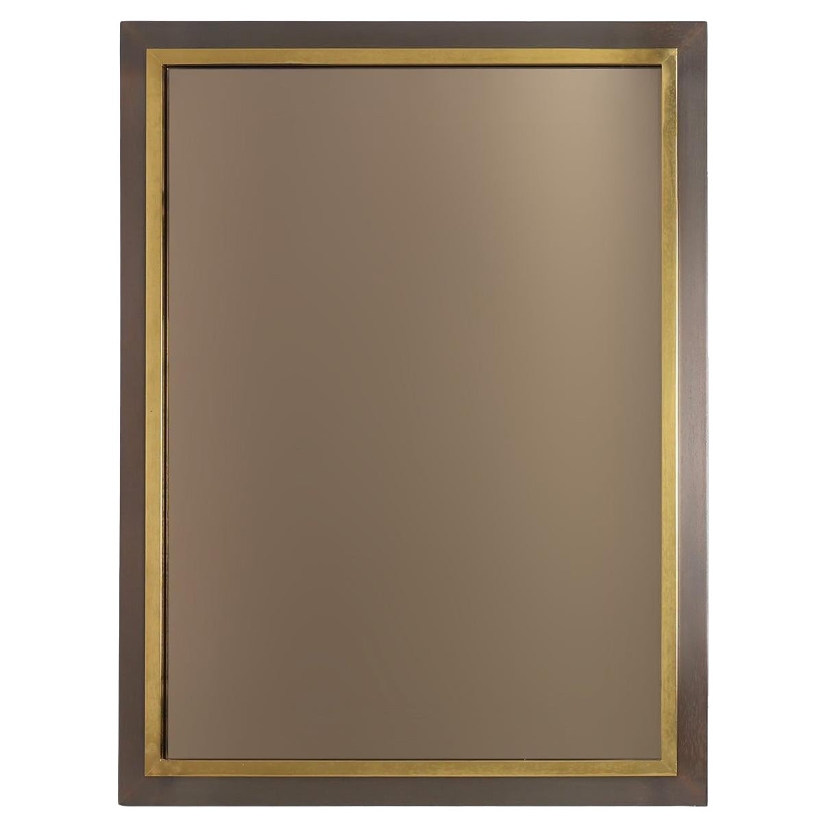 Belgian Mid-Century Belgo Chrome Mirror in Copper and Fumé Glass, 1980s