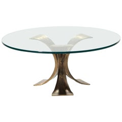 Belgian Midcentury Brutalist Coffee Table in Solid Bronze, 1970s