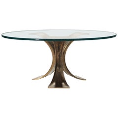 Belgian Midcentury Brutalist Coffee Table in Solid Bronze, 1970s