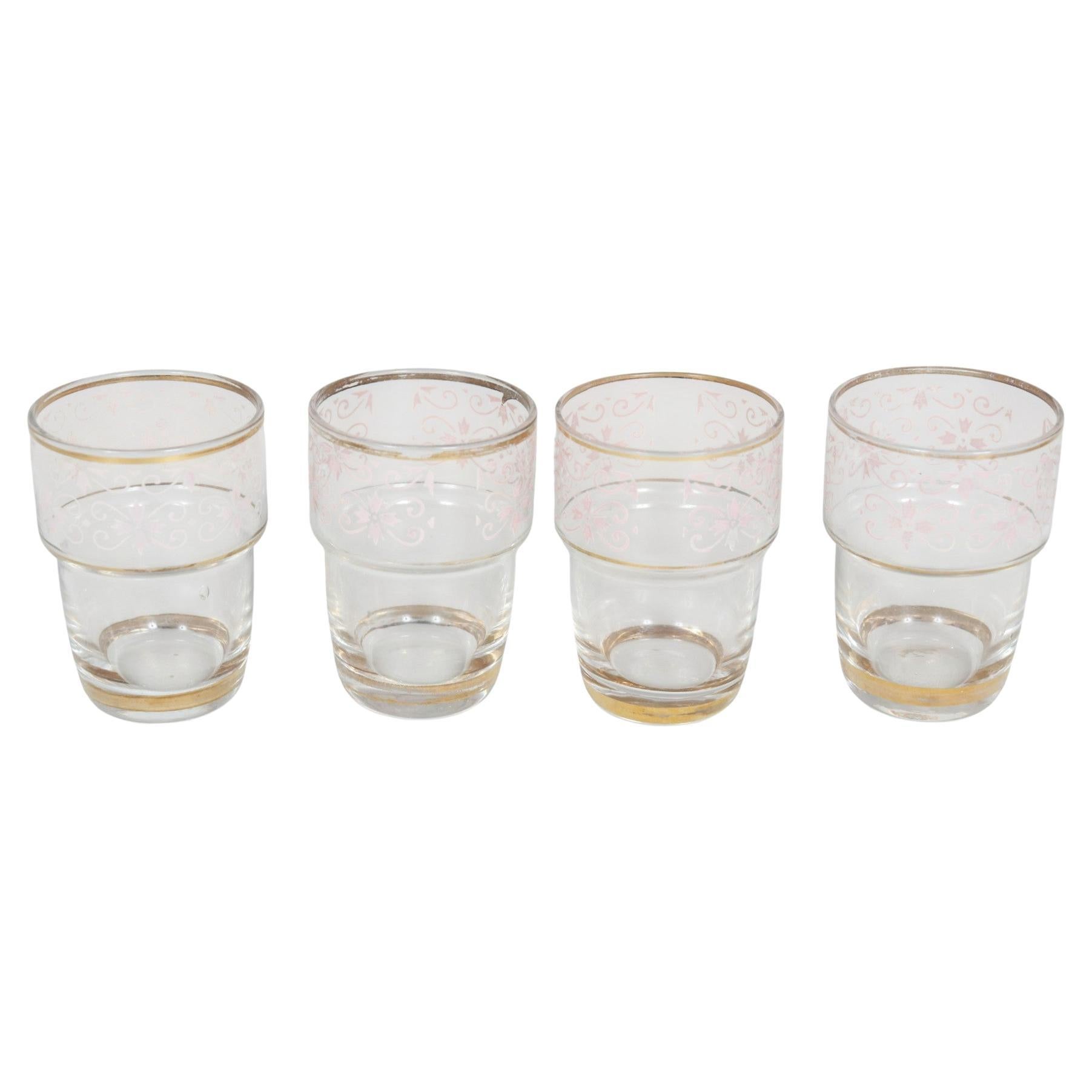 Belgian Mid-Century Shot Glasses, Set of 4