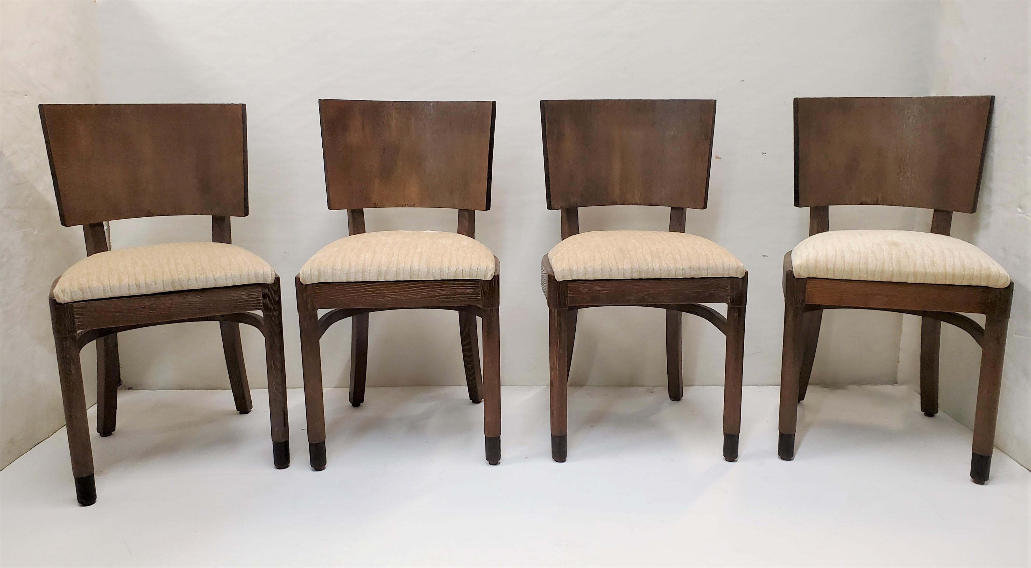 Belgian Midcentury Expandable Dining Table + 4 Chairs M. L. Baugniet For Sale 6