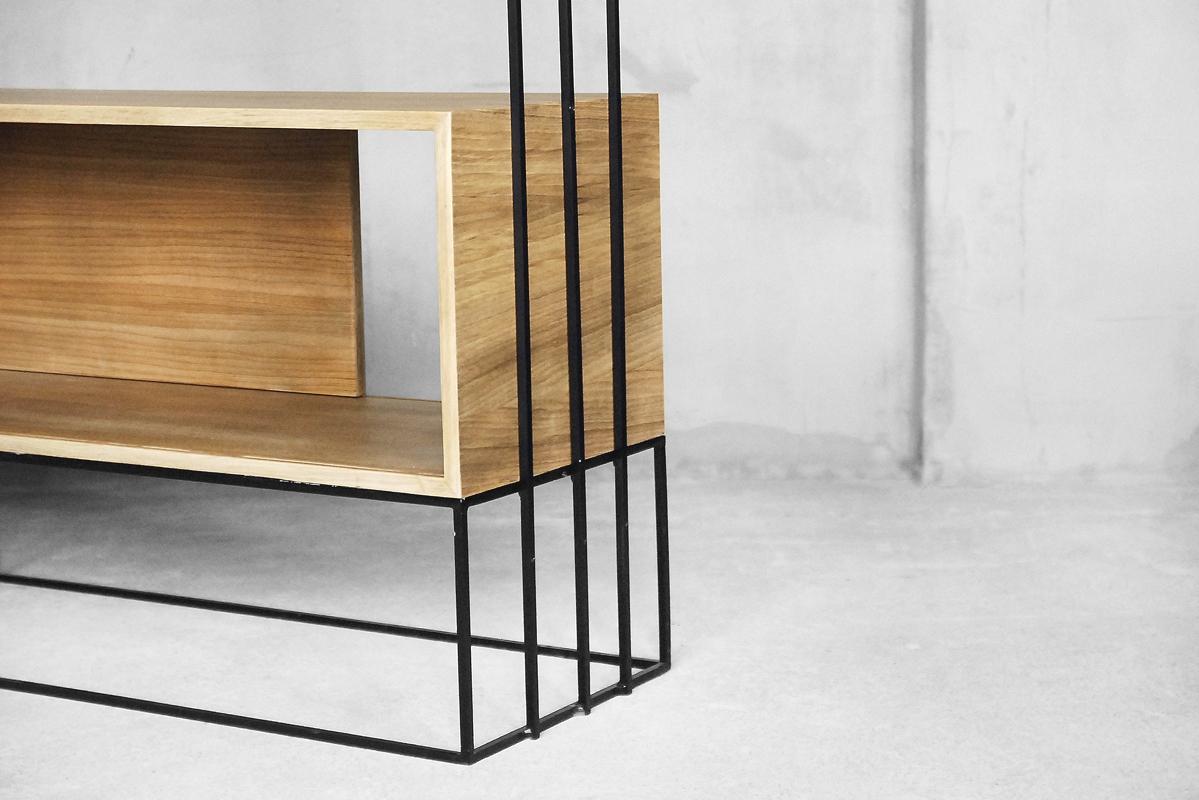 Late 20th Century Belgian Midcentury Oak Sideboard with Shelving Rack, 1970s