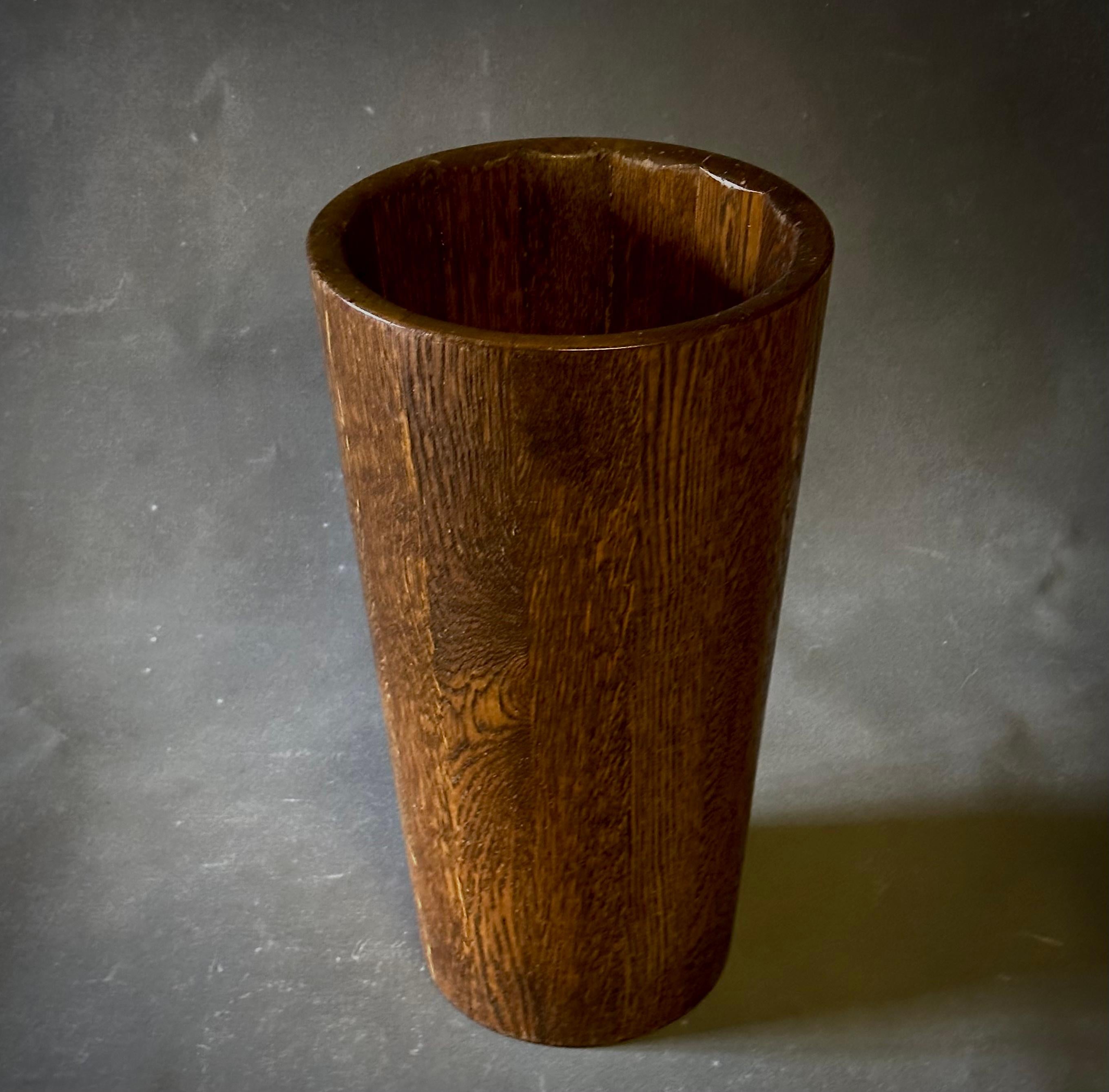 Belgian Mid-Century Wood Umbrella Stand or Waste Bin In Good Condition In Los Angeles, CA
