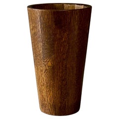 Vintage Belgian Mid-Century Wood Umbrella Stand or Waste Bin