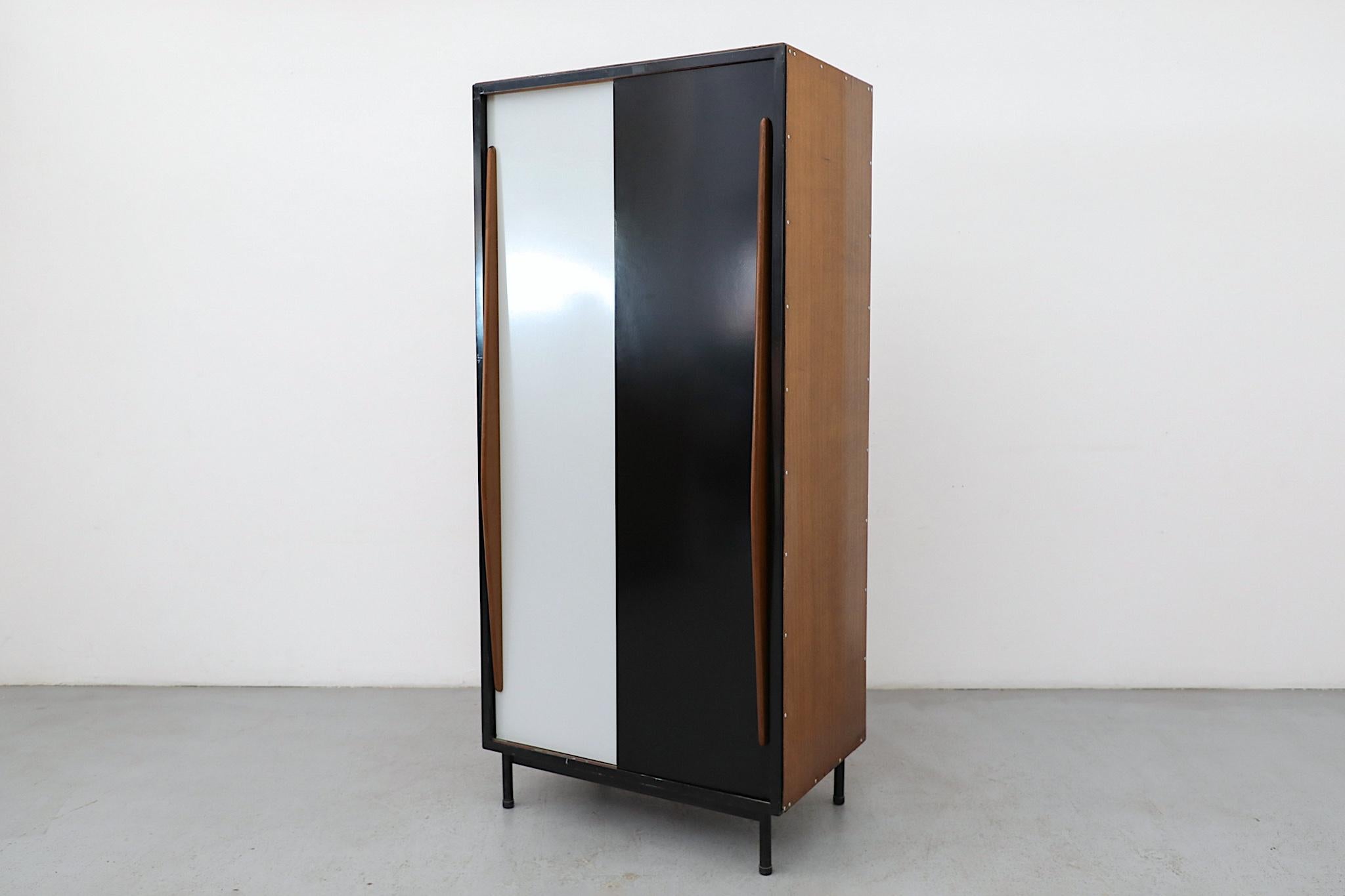 Belgischer moderner Kleiderschrank von Willy Van Der Meeren für Tubax, Grau und Schwarz, 1952 im Angebot 14